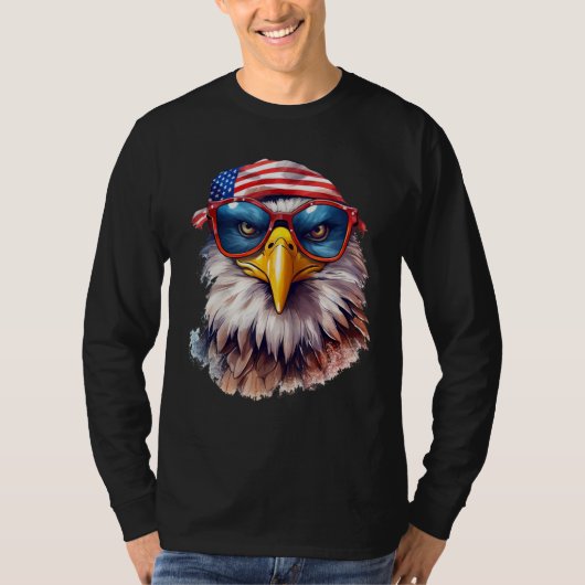 Merica Patriotic Bald Eagle 4th Of July USA Americ Tシャツ (正面)