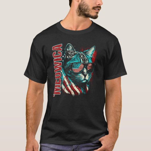 Merica Patriotic Bengal Cat Meowica 4th of July Ca Tシャツ (正面)