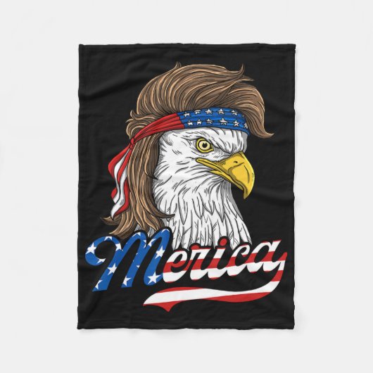 Merica - Patriotic Usa Eagle Of Freedom - 4 Of J フリースブランケット (正面)