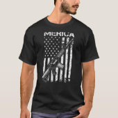 MERICA Pro Gun AR15 USA国旗の第2補正(背面) Tシャツ (正面)