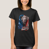 Merica SILVER Labrador Dog 4th Of July USA Flag Pa Tシャツ (正面)