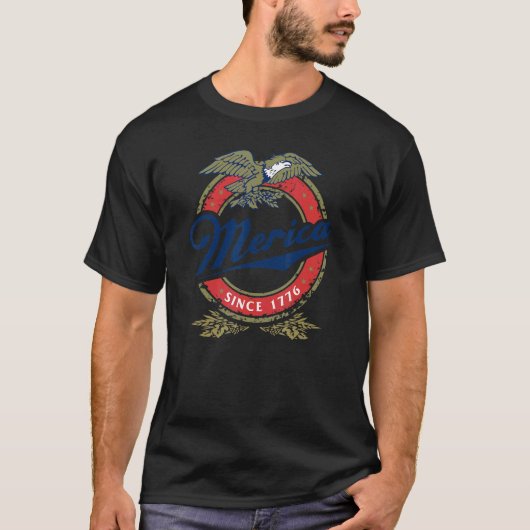Merica Since 1776 4th of July Redneck Eagle Mulle Tシャツ (正面)