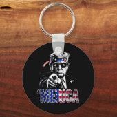 Merica Trump American Flag USA キーホルダー (正面)