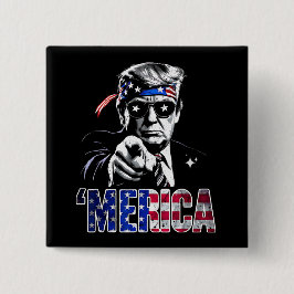 Merica Trump American Flag USA 缶バッジ