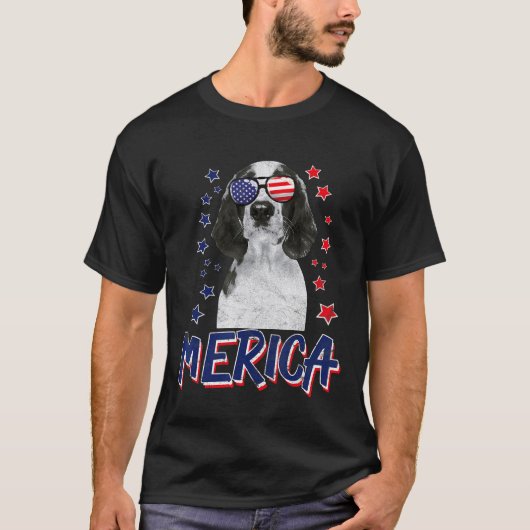 Merica Welsh Springer Spaniels Dog 4th Of July Usa Tシャツ (正面)