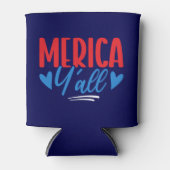 'Merica Y'all 4th of July – Bold Patriotic 缶クーラー (正面)