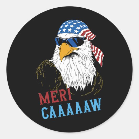 Mericaaaaw Eagle Mullet 7月4日アメリカ合衆国 ラウンドシール (正面)