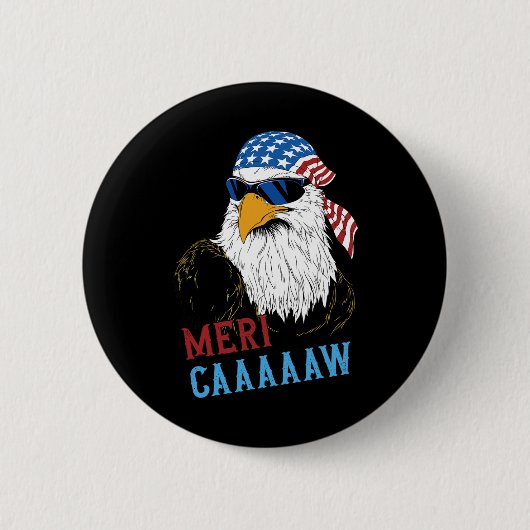 Mericaaaaw Eagle Mullet 7月4日アメリカ合衆国 缶バッジ (正面)