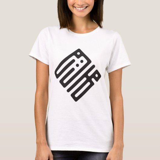 Meriem – アラビア文字クーフィー書体 女性Tシャツ Tシャツ (正面)