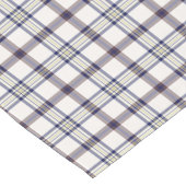 Merino White and Blue Zodiac Plaid ショートテーブルランナー (コーナー)