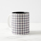 Merino White and Blue Zodiac Plaid ツートーンマグカップ (正面左)