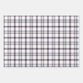 Merino White and Blue Zodiac Plaid ラッピングペーパーシート (正面)