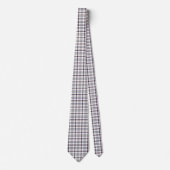 Merino White and Blue Zodiac Plaid Neck Tie ネクタイ (正面)