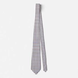 Merino White and Blue Zodiac Plaid Neck Tie ネクタイ