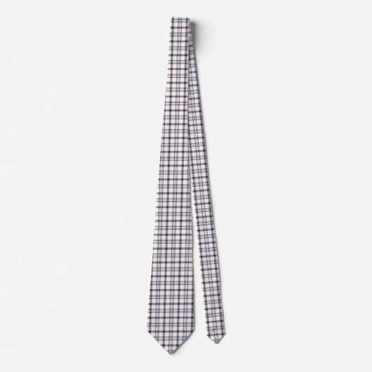 Merino White and Blue Zodiac Plaid Neck Tie ネクタイ (正面)