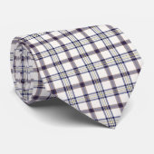 Merino White and Blue Zodiac Plaid Neck Tie ネクタイ (ロール)