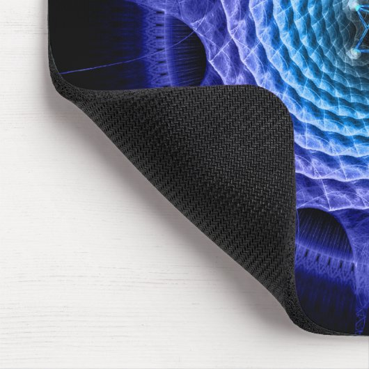 Merkabaの螺線形の曼荼羅の青(フラクタルの幾何学) マウスパッド (コーナー)