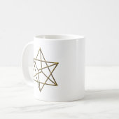Merkaba - Stern Tetraeder - Metatrons Würfel コーヒーマグカップ (正面左)