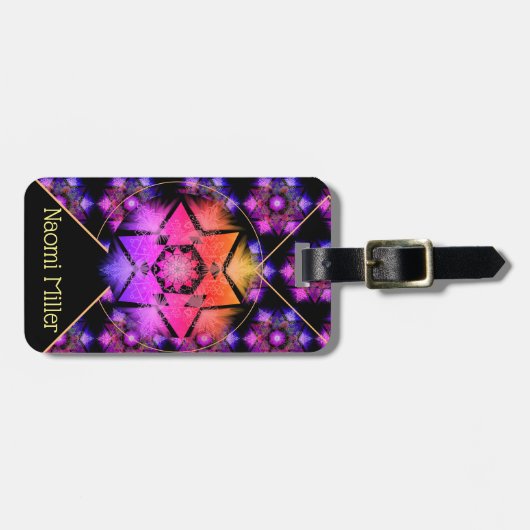 Merkabahの曼荼羅パターン ラゲッジタグ (正面横)