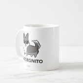 MerleのカーディガンのコーギーのIncorgnitoの青いマグ コーヒーマグカップ (正面左)