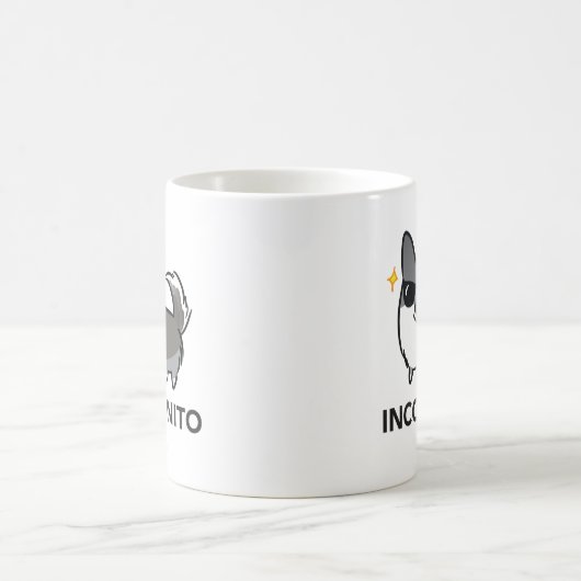 MerleのカーディガンのコーギーのIncorgnitoの青いマグ コーヒーマグカップ (中央)