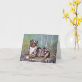 Merleの赤いオーストラリア人-美しい花 カード (黄色い花)