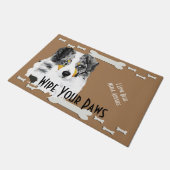 Merleの青いオーストラリア人及び犬用の骨の大きい玄関マット ドアマット (アングル)