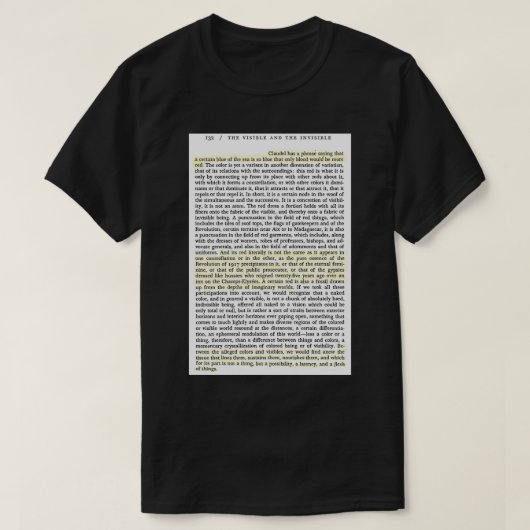 Merleau Ponty The Visible Amp The Invisible QuoteB Tシャツ (デザイン正面)