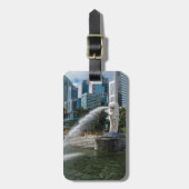 Merlionの彫像、シンガポール ラゲッジタグ (正面縦)