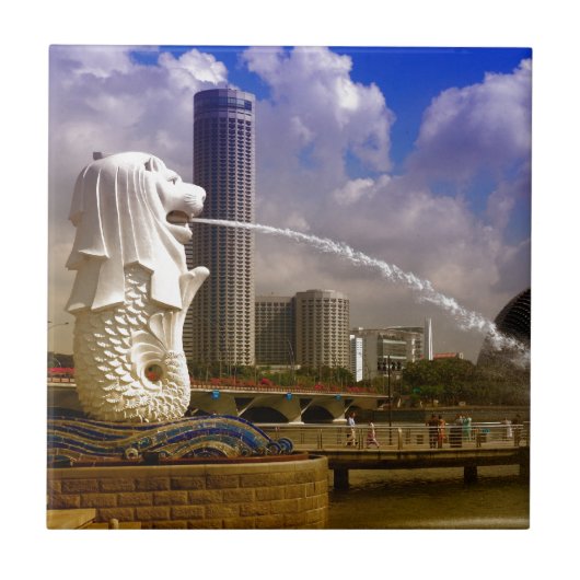 Merlion、シンガポール タイル (正面)