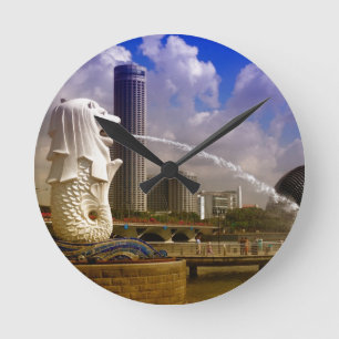 Merlion、シンガポール ラウンド壁時計