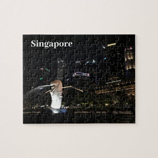 Merlion & Singapore Skyline #1 Jigsaw Puzzle ジグソーパズル (横)