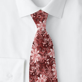 Merlot Floral Batik ネクタイ