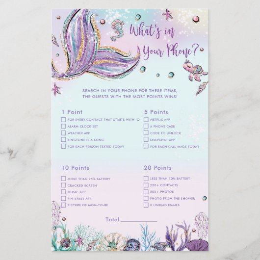 Mermaidあなたの電話ゲームのシャワー活動に何がある (正面)