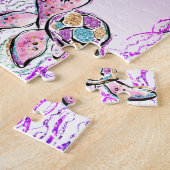 Mermaidとウミガメの友人、追加イニシャル女の子 ジグソーパズル (側面)