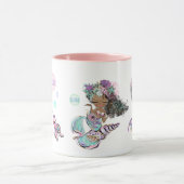 Mermaidとウミガメの友人、追加イニシャル女の子 マグカップ (中央)