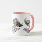 Mermaidとウミガメの友人、追加イニシャル女の子 マグカップ (正面右)