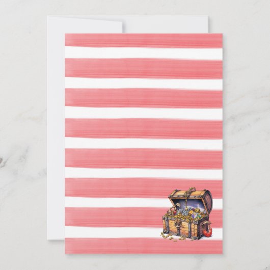 Mermaidと海賊水色の誕生日paInvitation 招待状 (裏面)