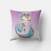 MermaidとSea Turtle and Friends、イニシャルの追加 クッション (裏面)