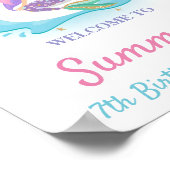 MermaidとUnicornプール誕生日パーティーへようこそ ポスター (角)