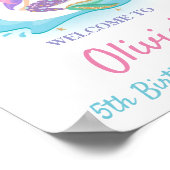 MermaidとUnicornプール誕生日パーティーへようこそP ポスター (角)