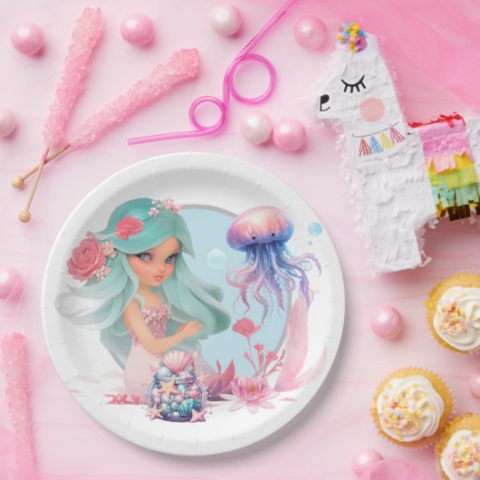 Mermaidのパーソナライズパーティー ペーパープレート (パーティー)