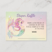 Mermaidの水の色の本の赤ちゃんシャワー エンクロージャーカード (正面)