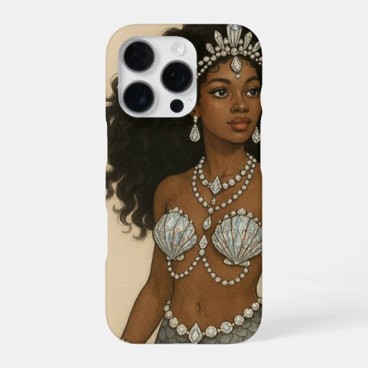 Mermaidの表示電話番号 iPhoneケース (裏面)