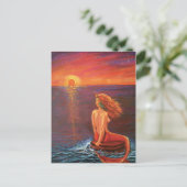 Mermaidはがき – 「夕焼けを見る」 ポストカード (スタンド正面)