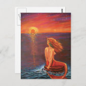 Mermaidはがき – 「夕焼けを見る」 ポストカード (正面/裏面)
