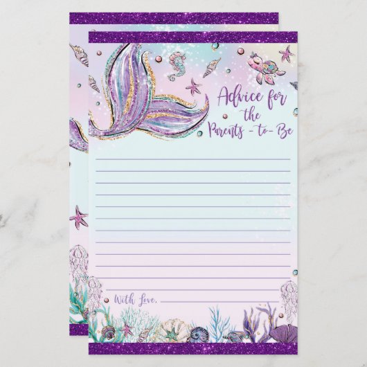 Mermaidアドバイスで親をメッセージカードにする (正面/裏面)