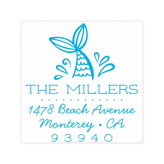 Mermaidアドレスカスタムのインク入力スタンプ セルフインキングスタンプ (デザイン)