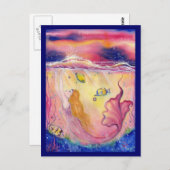 Mermaidカラフルポストカードby Renee L.Lavoie ポストカード (正面/裏面)