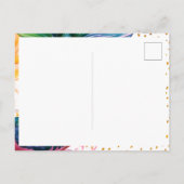 Mermaidカラフル誕生日Thank you Girl写真 ポストカード (裏面)